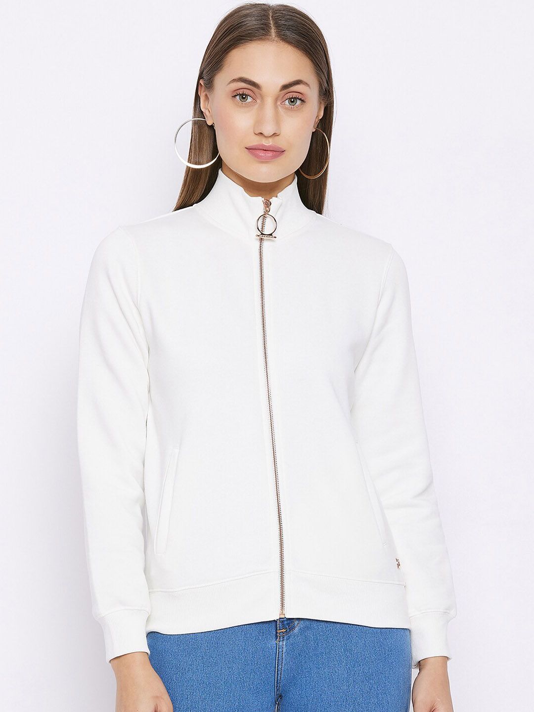 Madame Women Off White Sweatshirt Price in India