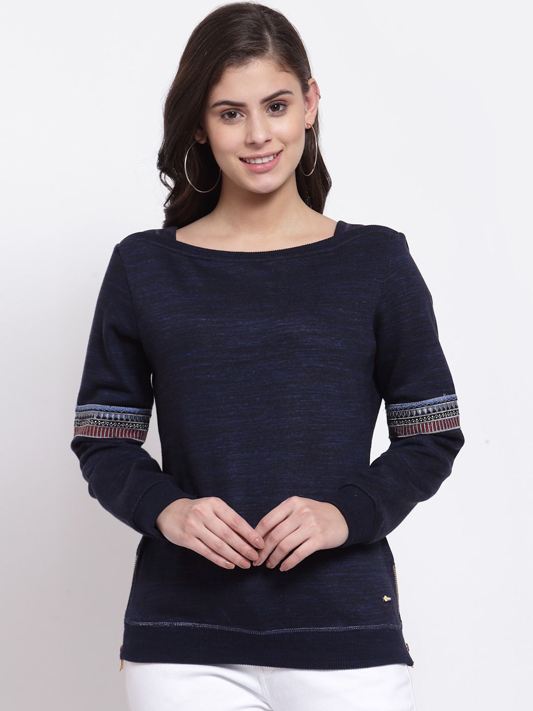 Juelle Women Navy Blue Sweatshirt Price in India