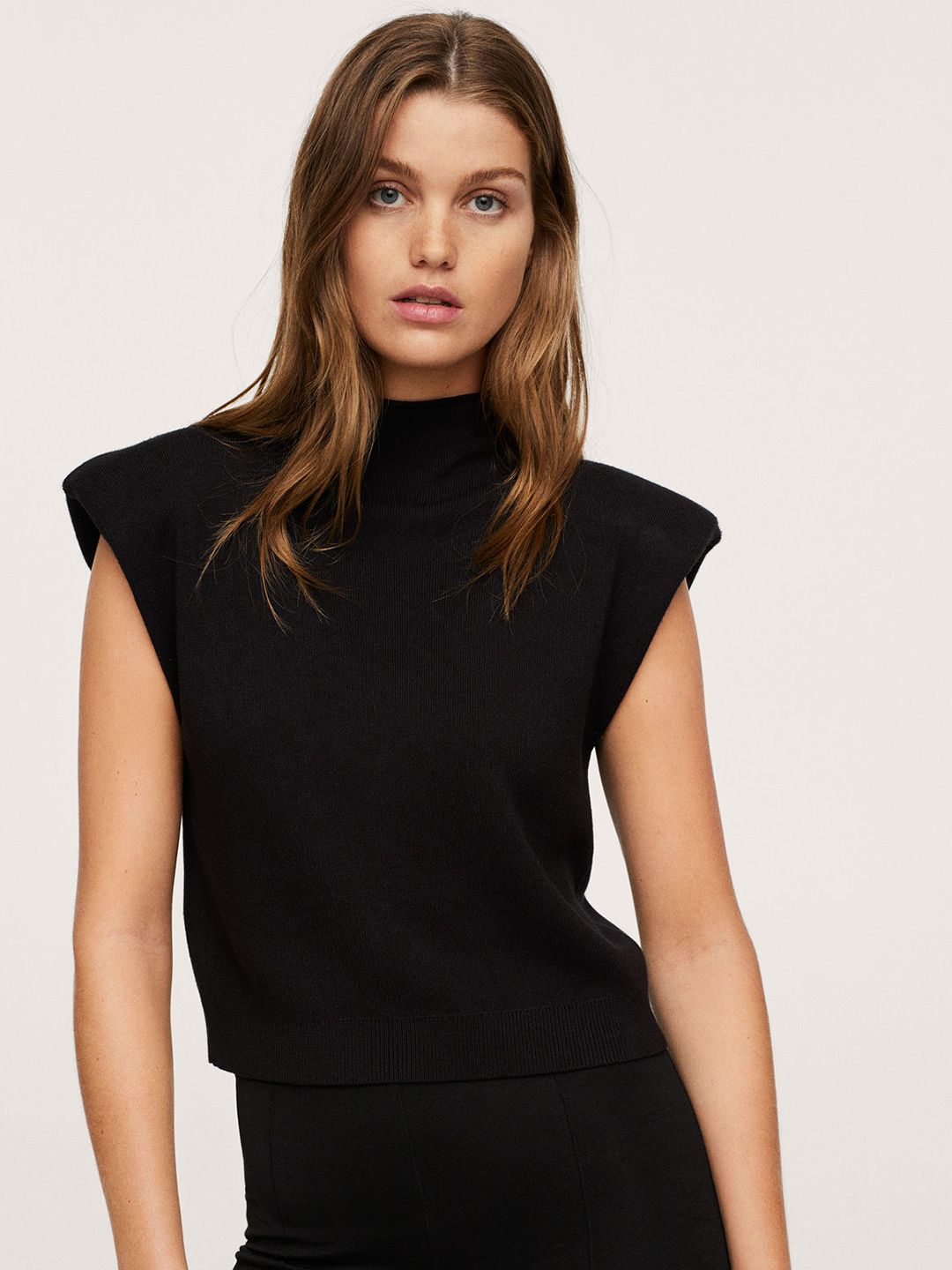 MANGO Women Black Solid Pullover Price in India