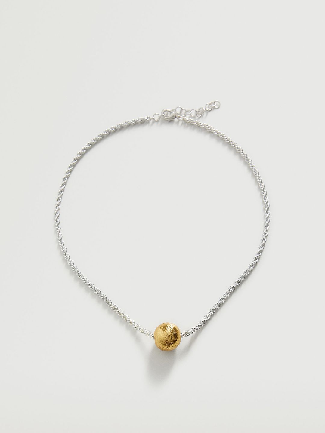 MANGO Silver-Toned 24K Gold-Plated Link Necklace Price in India