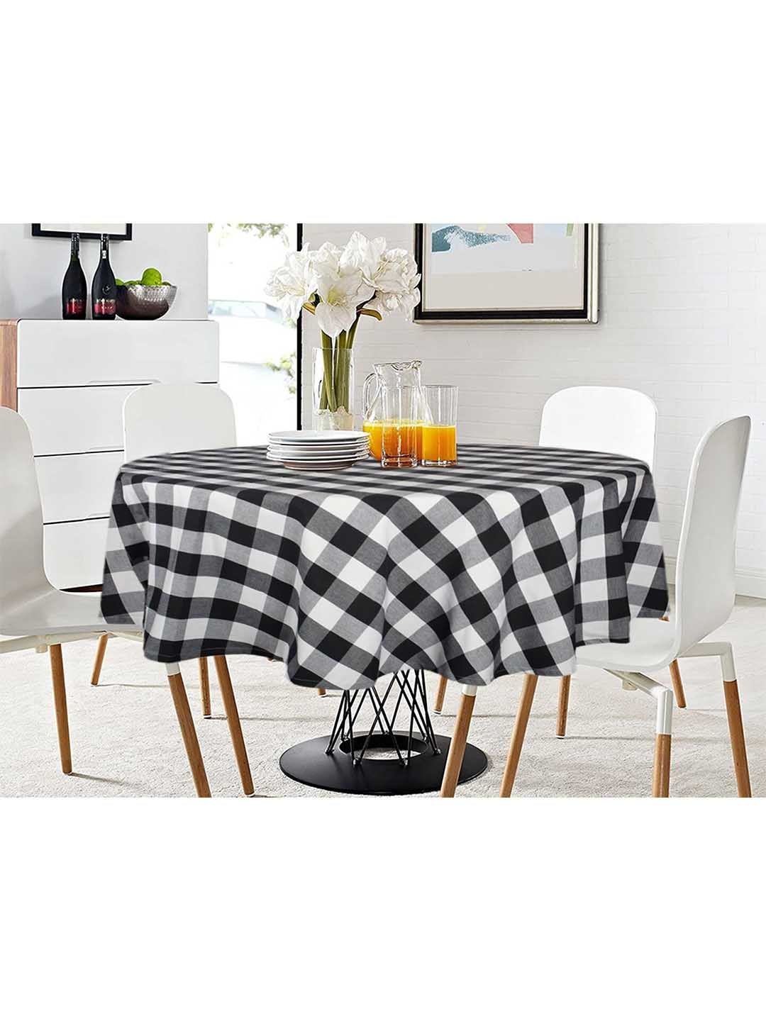 Lushomes Buffalo Checks Black Plaid Dining Table Cover Price in India
