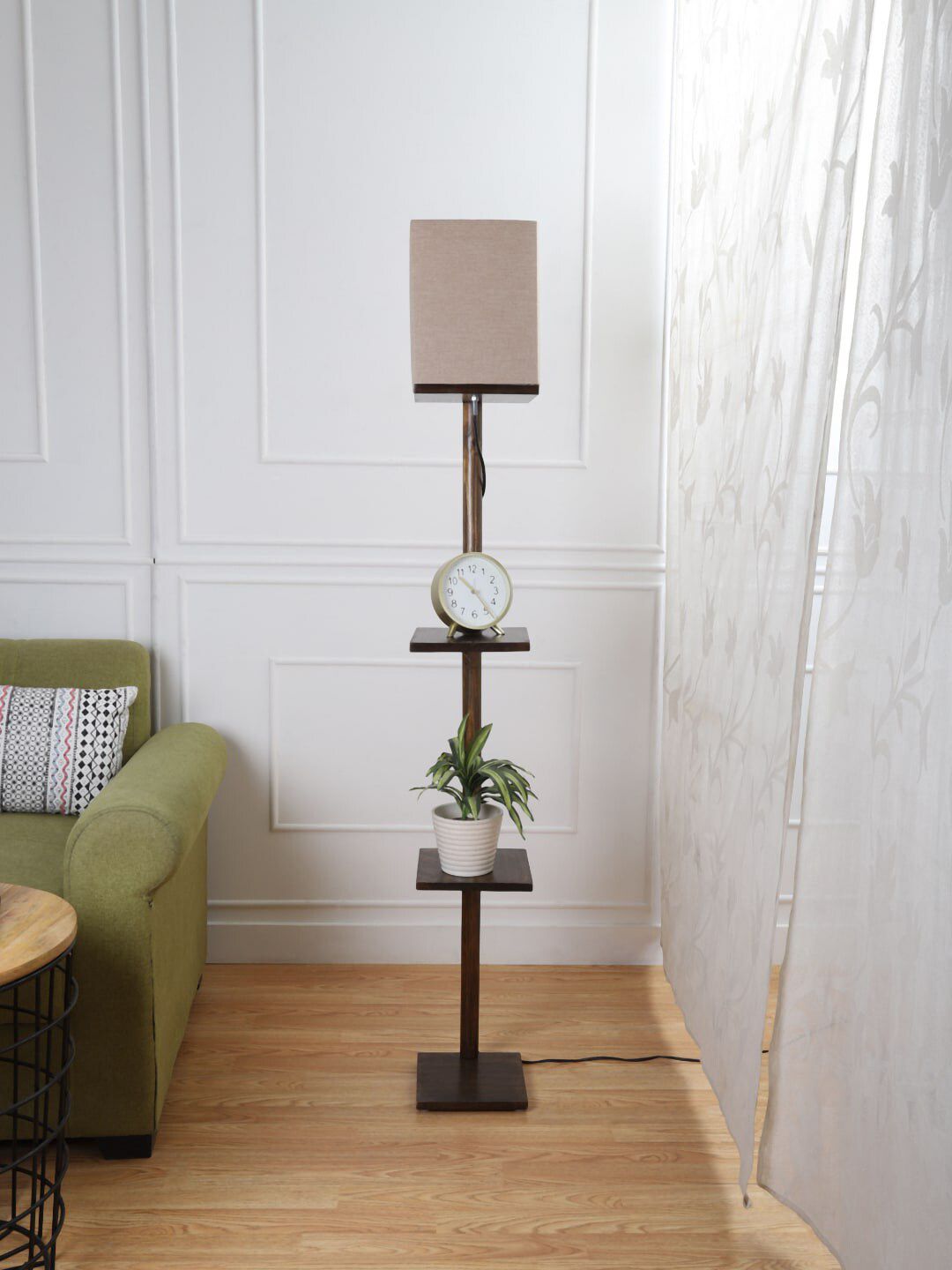 SANDED EDGE Brown Contemporary Floor Lamp Price in India