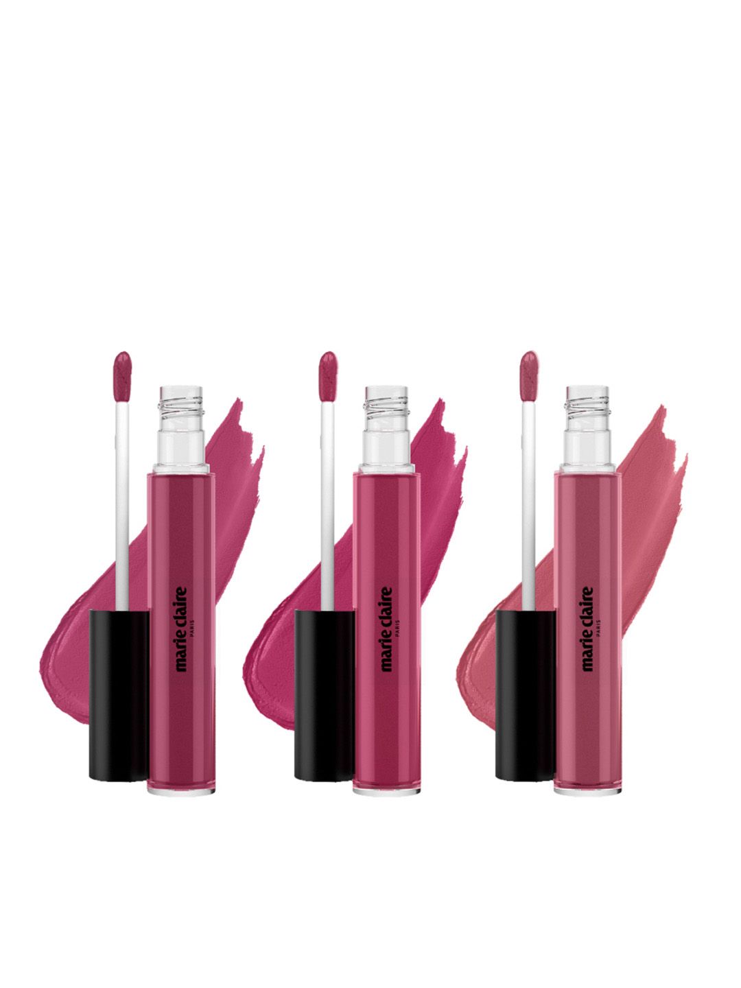 Marie Claire Paris Set of 3 Lip Creme 2.7 g Each - Perky Pink-Romantique Rose & Lady Lilac Price in India