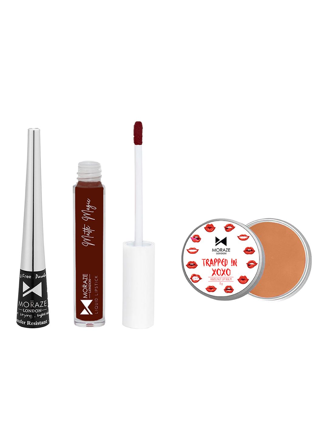 Moraze Women Combo Pack of Lipstick, Eye Liner and Lip Balm Price in India