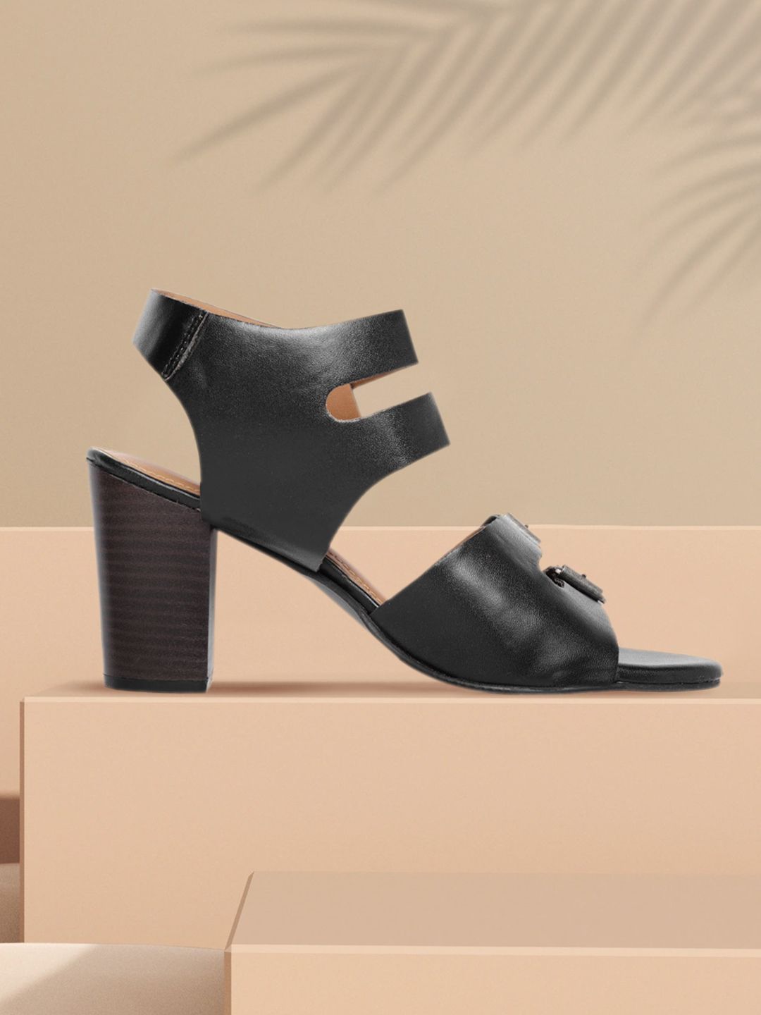 The Roadster Lifestyle Co Black Solid Block Heels with Buckles Price in India