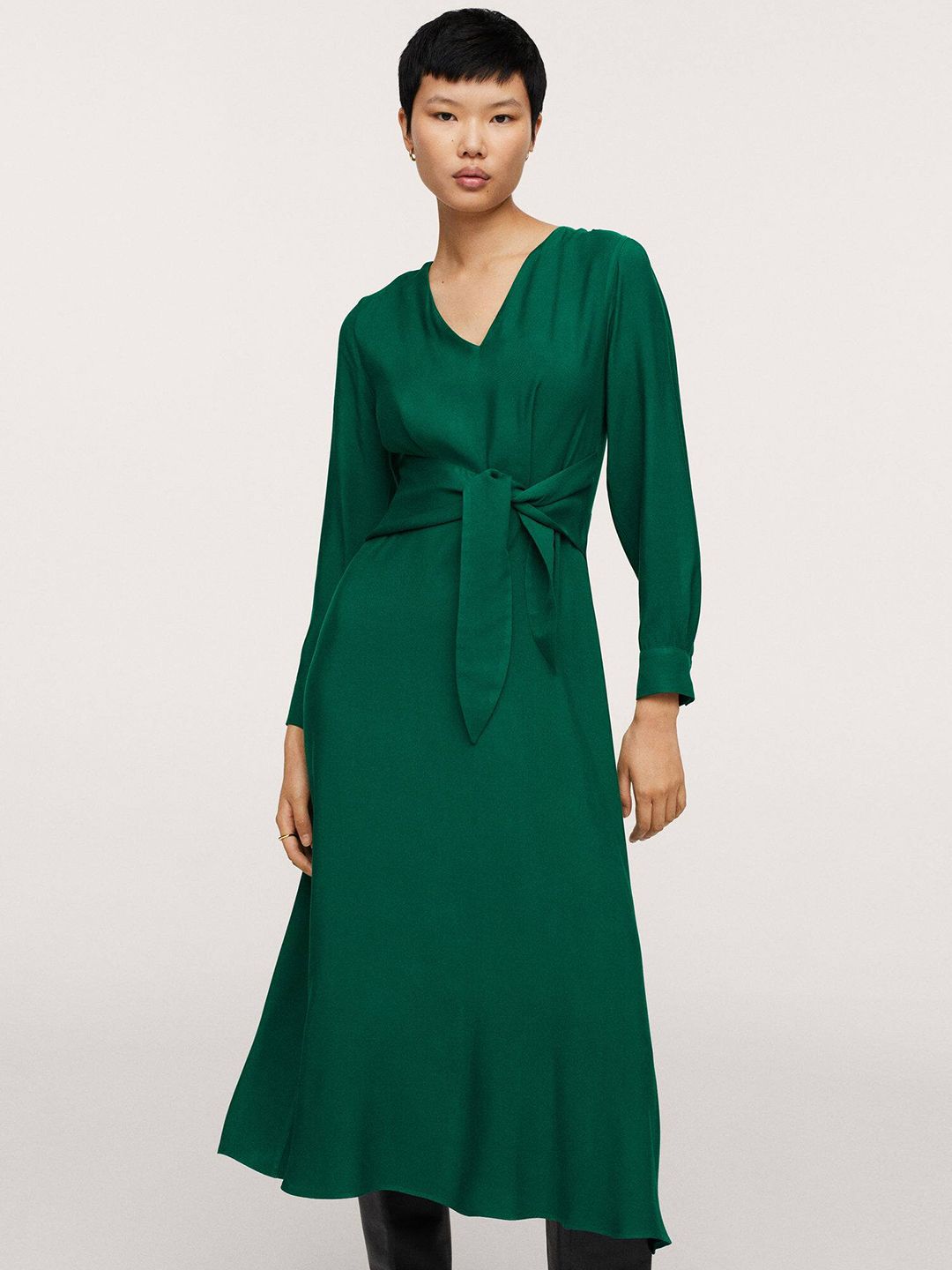 Mango green shop midi dress