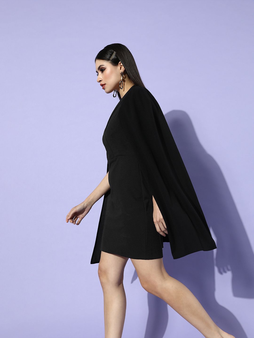 Buy Athena Women Black Solid Cape Dress - Dresses for Women 15979136 |  Myntra
