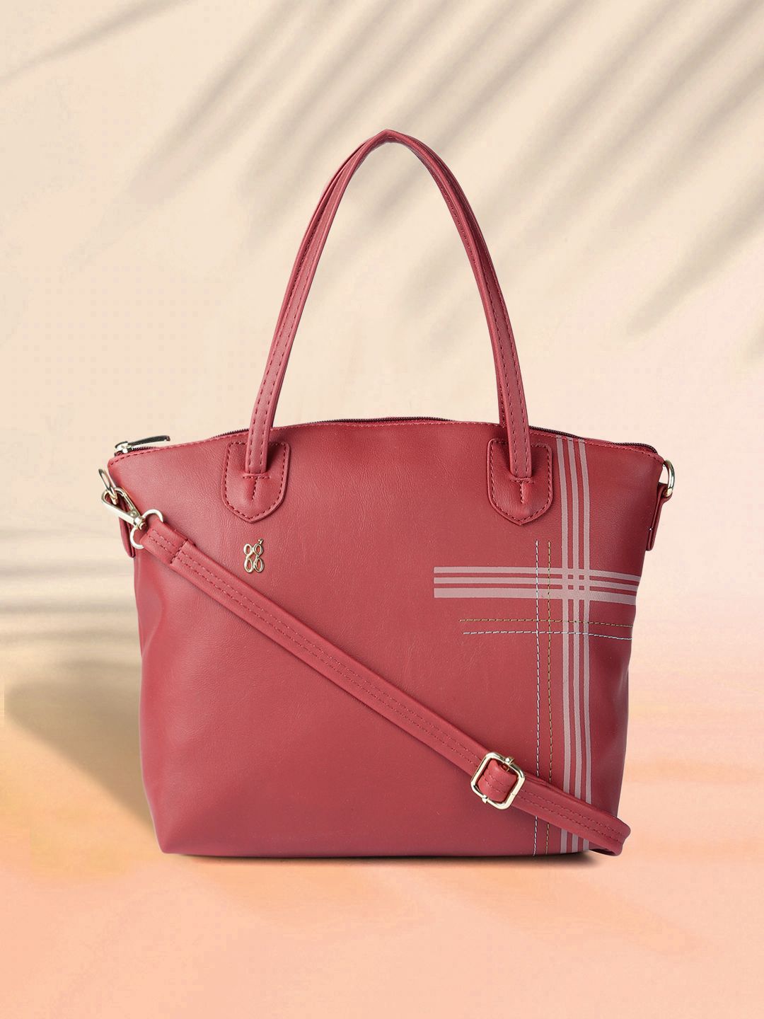 Baggit Red Solid Synthetic Regular Structured Shoulder Bag Price in India