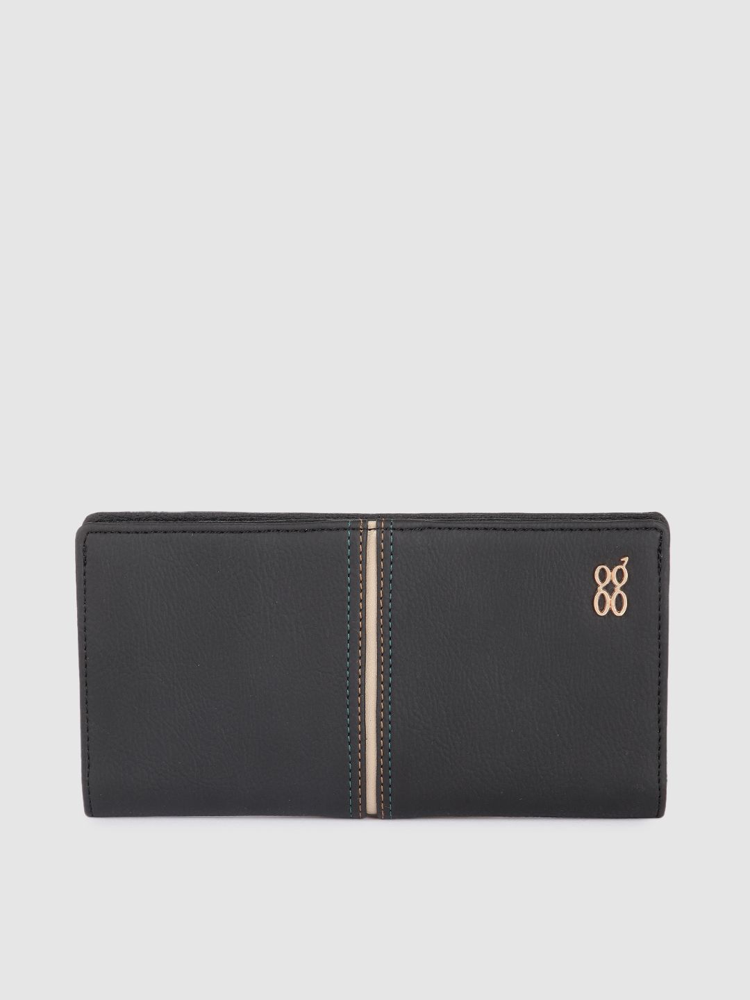 Baggit Women Black Solid Synthetic Two Fold Wallet Price in India
