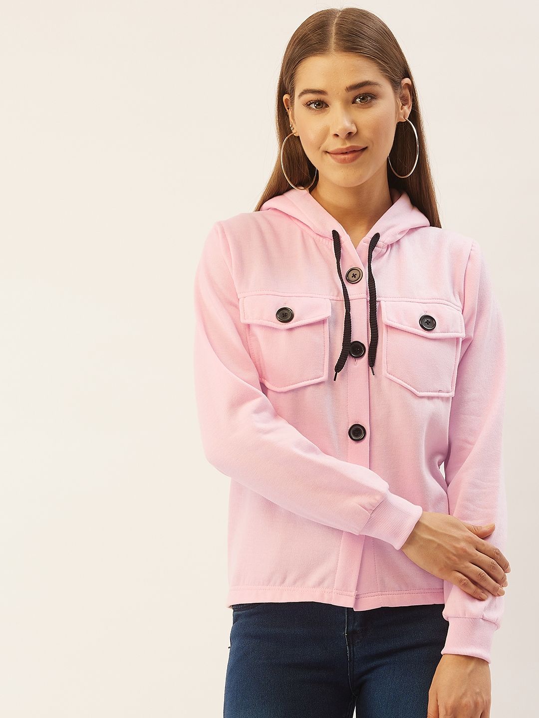Belle Fille Women Pink Solid Lightweight Tailored Jacket Price in India