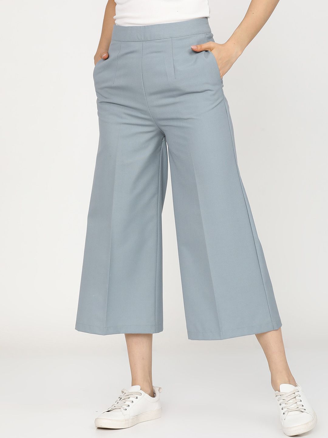 Tokyo Talkies Women Blue Flared Easy Wash Culottes Trousers Price in India