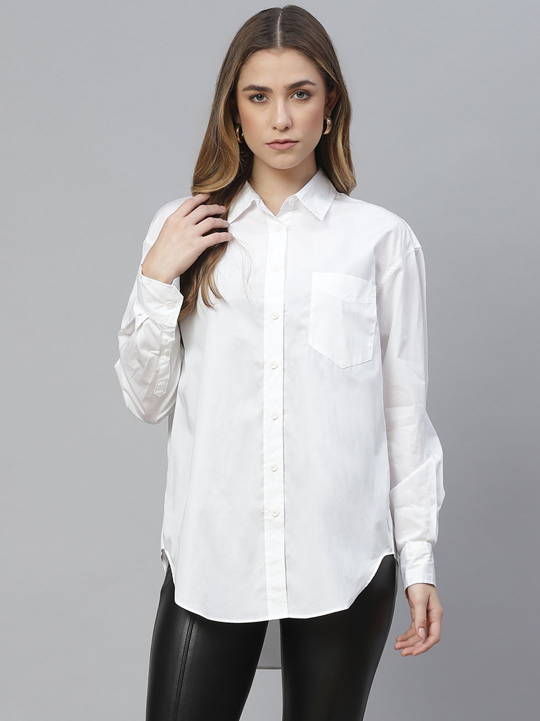 Marks & Spencer White Pure Cotton Shirt Style Top