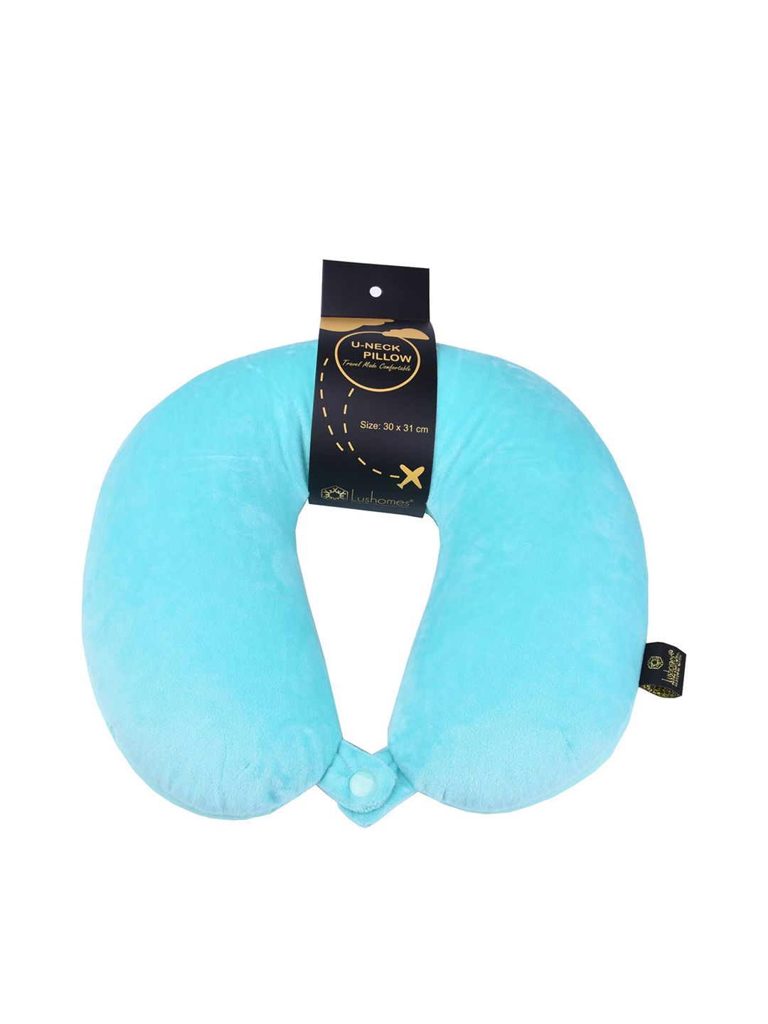 Lushomes Unisex Blue Solid Neck Travel Pillow Price in India