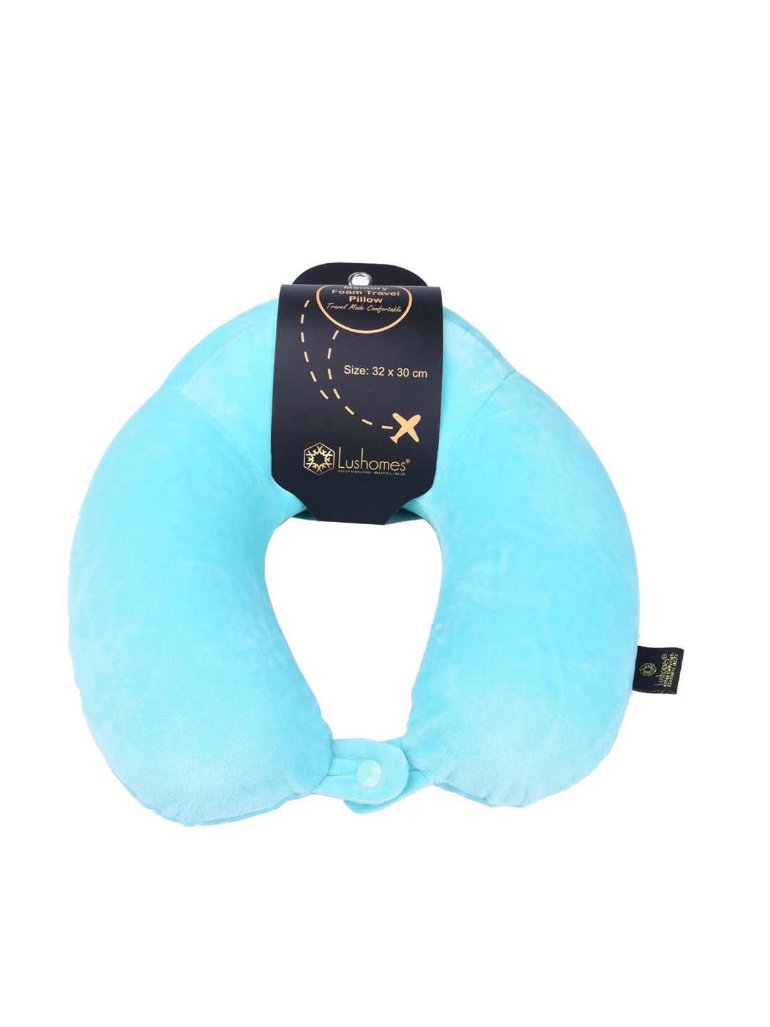 Lushomes Turquoise Blue Cervical Travel Pillow for Neck and Back Support Price in India