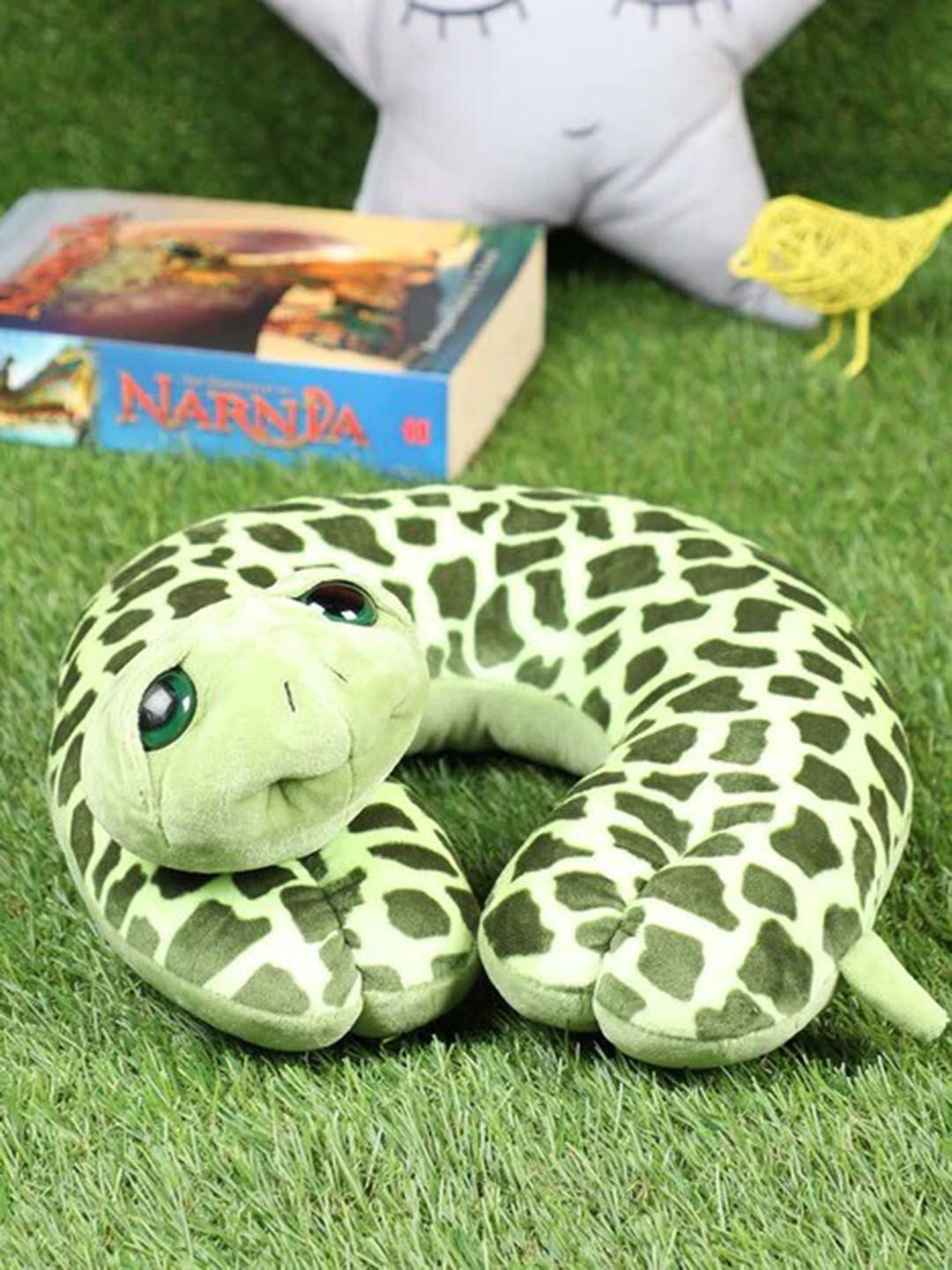 Lushomes Green & Black Tortoise Travel Pillow Price in India