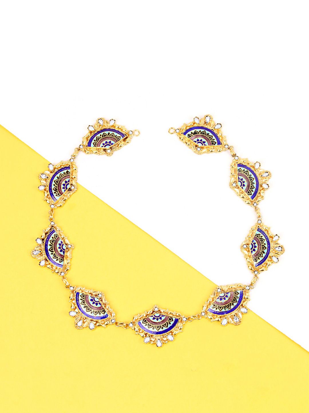 SANGEETA BOOCHRA Gold-Plated & Blue Silver Necklace Price in India