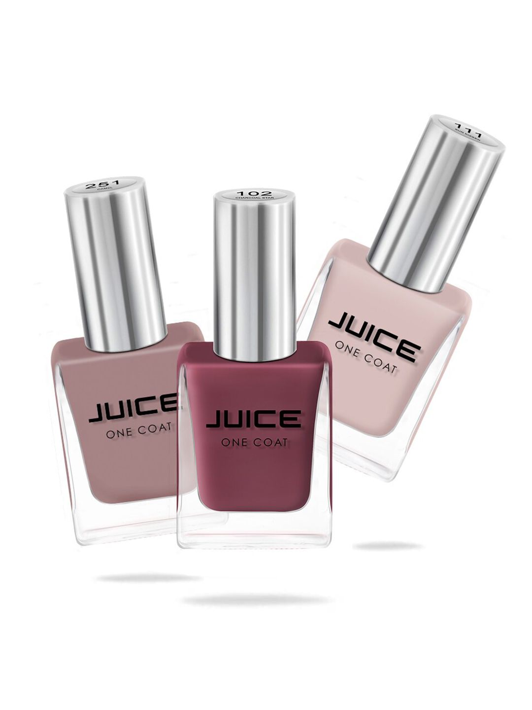 JUICE Nude Set of 3 Nail Polish - Sun Kissed 111 + Dusty Coral 102 + Camel 251