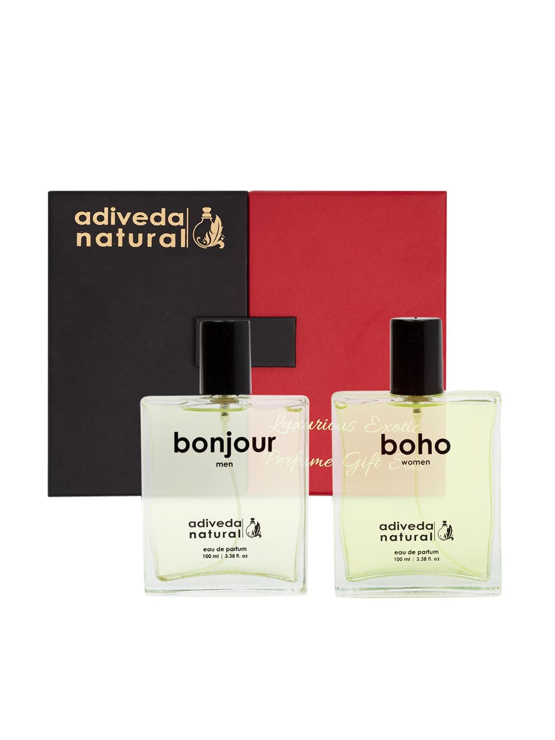 Adiveda Natural Pack of 2 Bonjour & Boho Perfume - 100ml Each Price in India