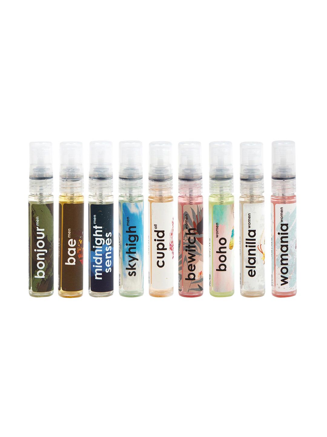 Adiveda Natural Unisex Set Of 9 Perfume Trial  - 12ml Each Price in India
