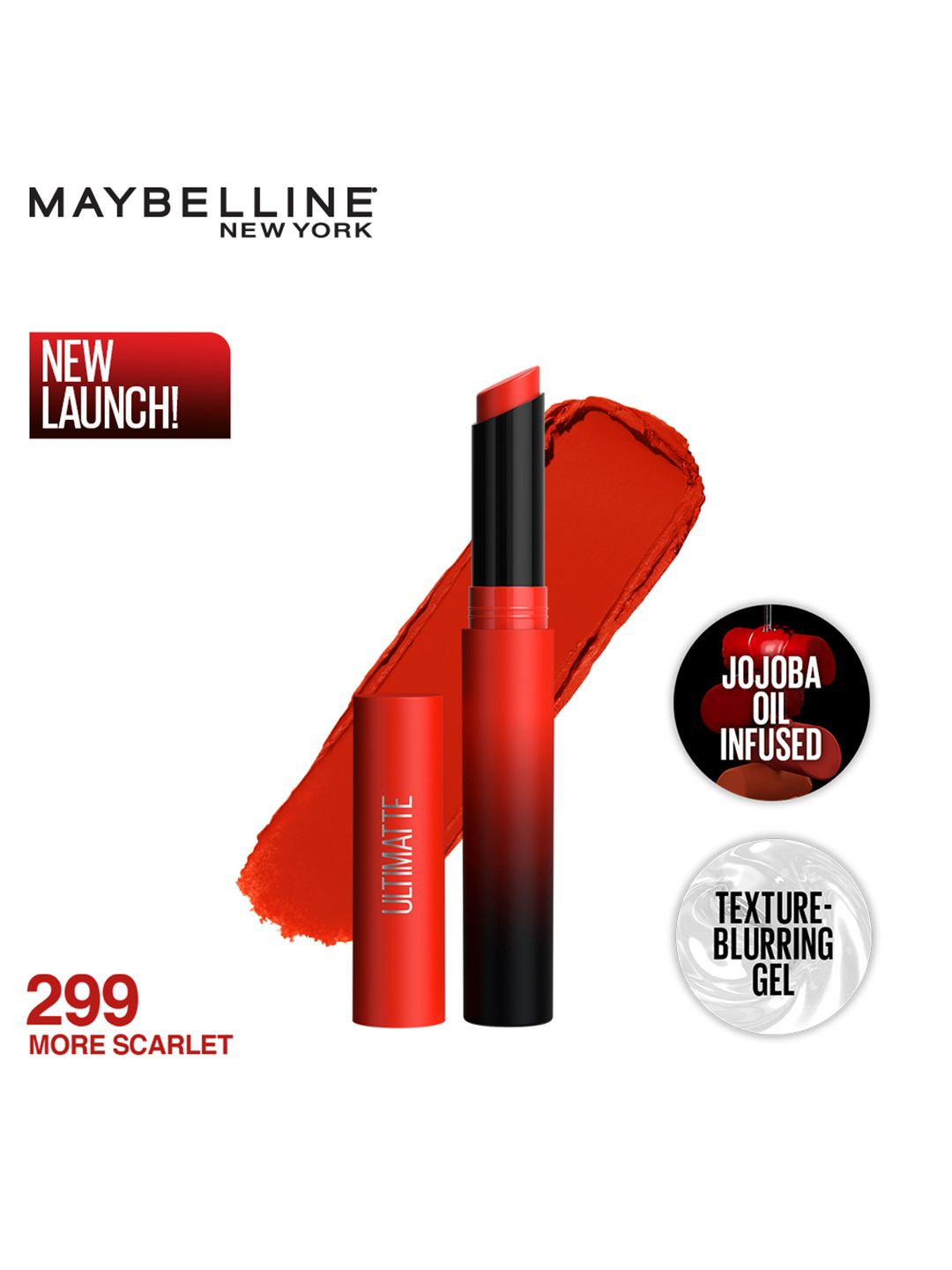 Maybelline New York Color Sensational Ultimattes Lipstick- 299 More Scarlet- 1.7g Price in India