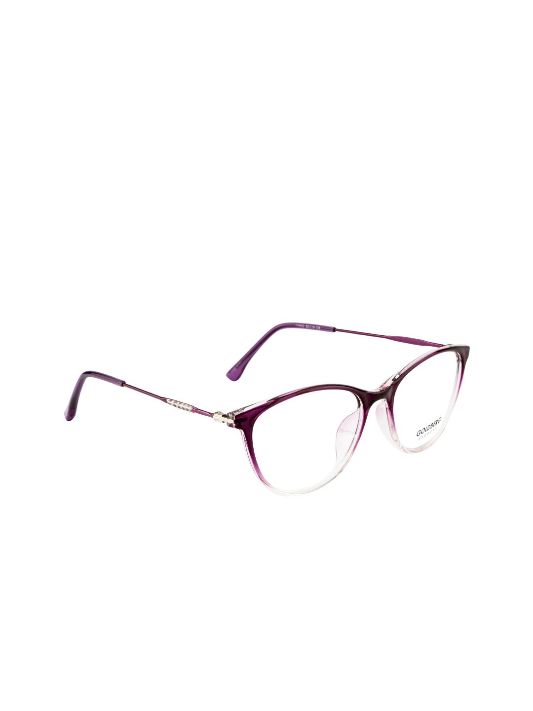 Gold Berg Women Purple & Gold-Toned Full Rim Cateye Frames - GB-114403_D.PUR-Purple Price in India