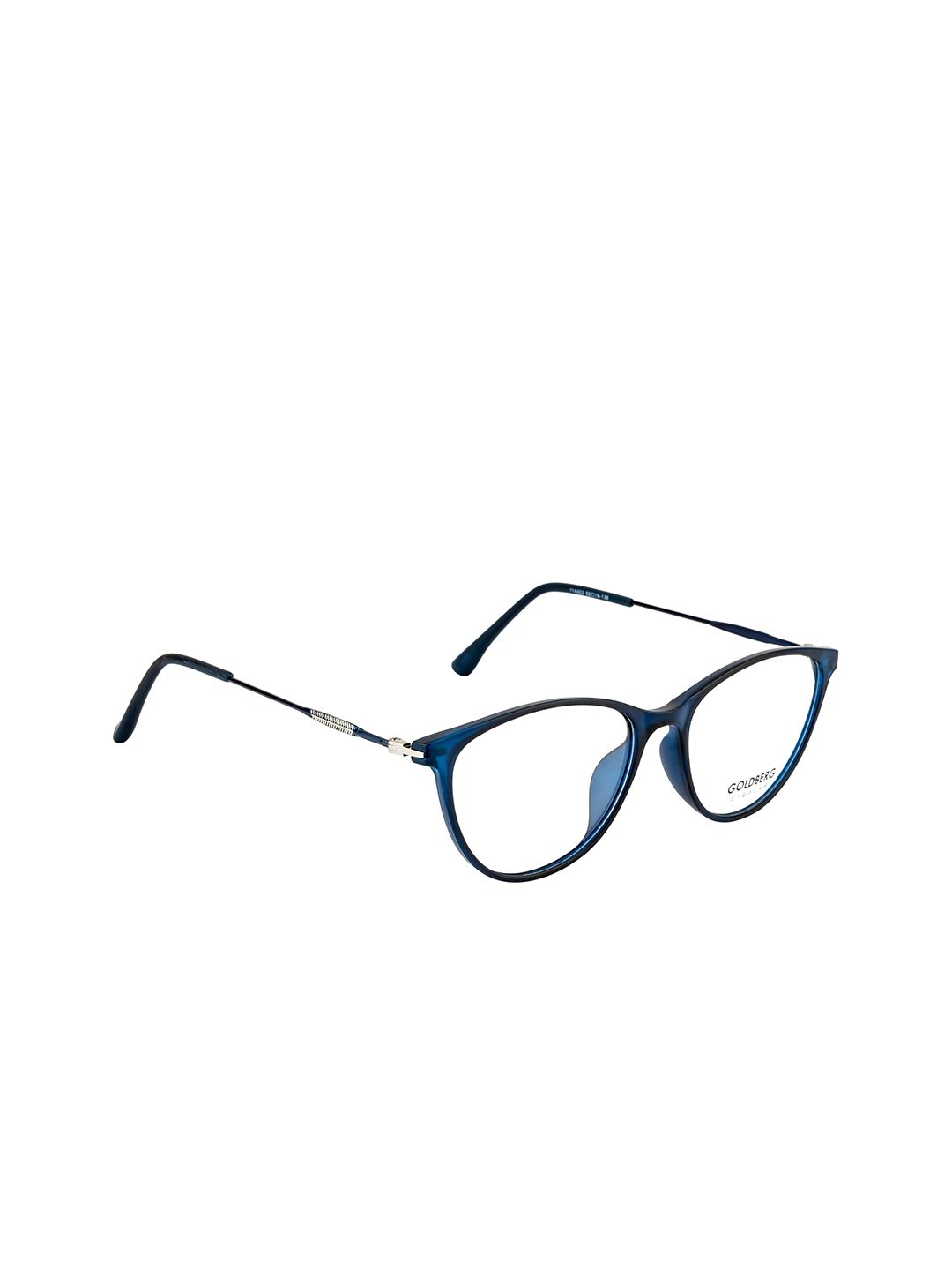 Gold Berg Women Blue & Silver-Toned Full Rim Cateye Frames - GB-114403_M.BLU-Blue Price in India