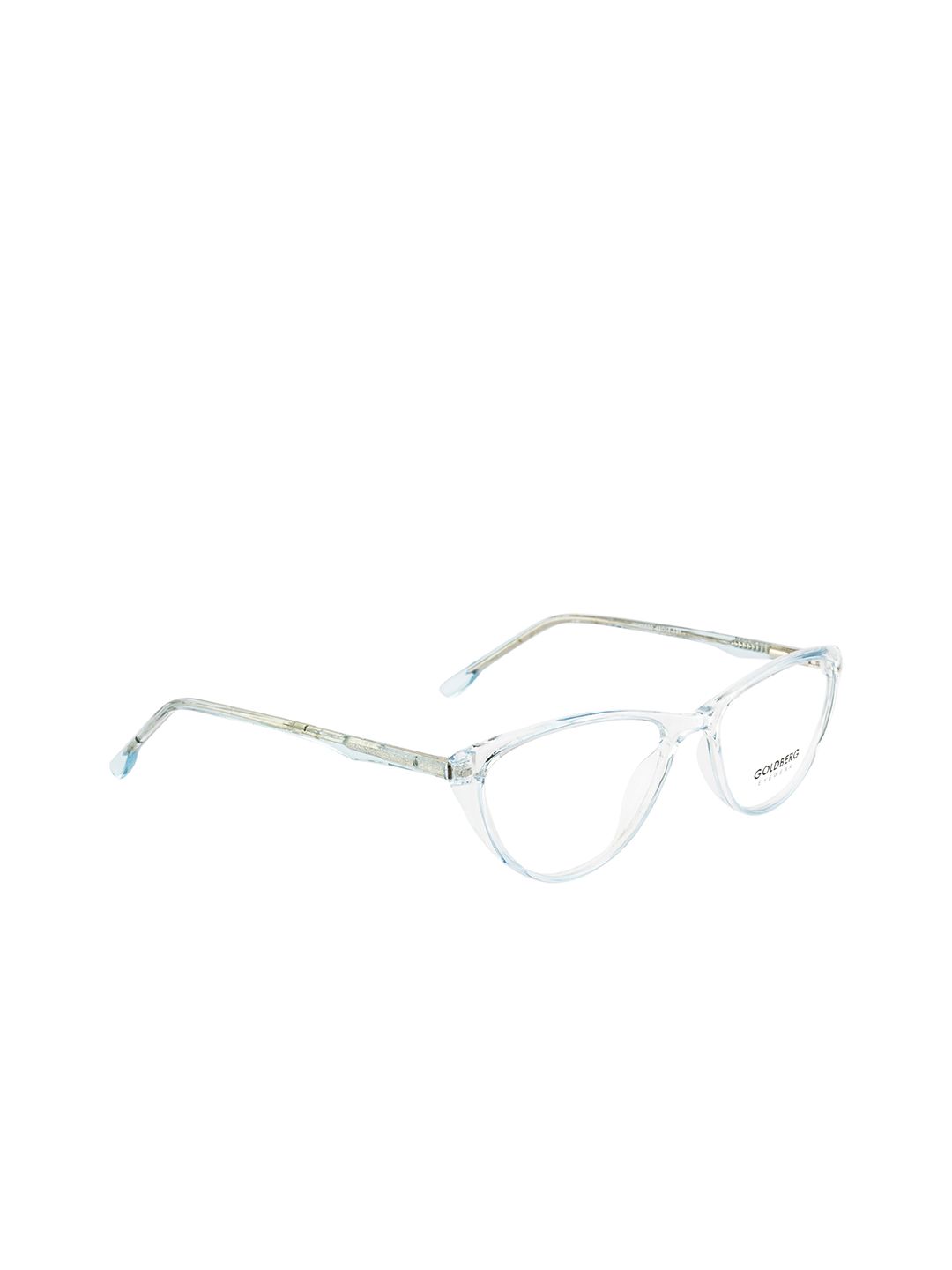 Gold Berg Women Blue & Transparent Full Rim Cateye Frames - GB-96602_BLU-Blue Price in India