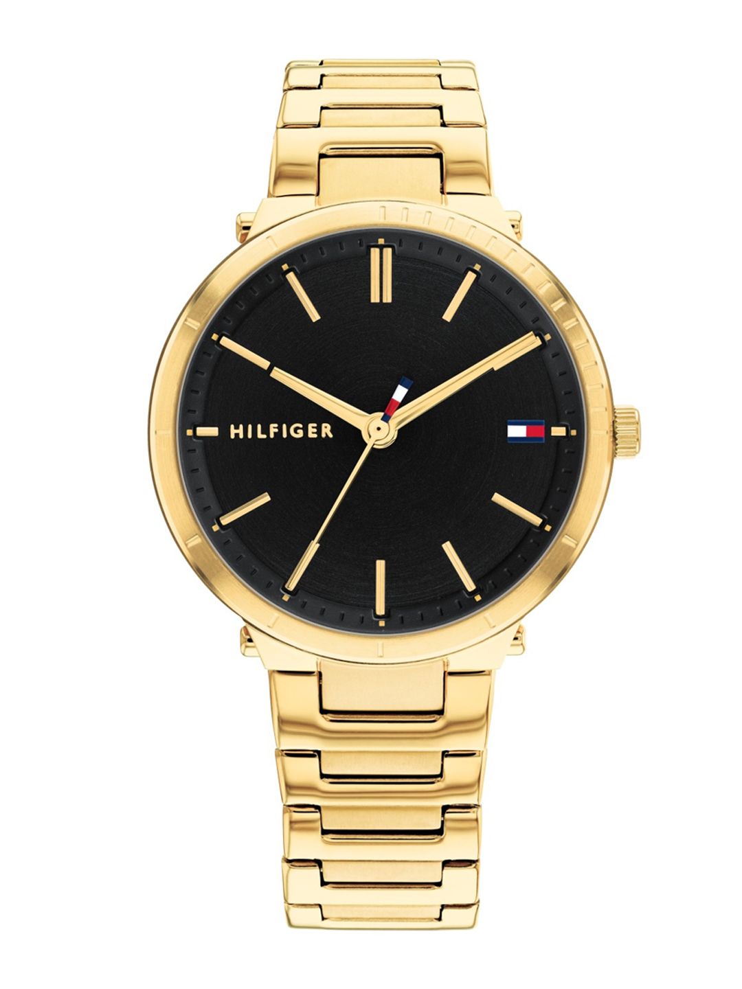 Tommy Hilfiger Women Black Dial & Stainless Steel Bracelet Style Straps Analogue Watch Price in India