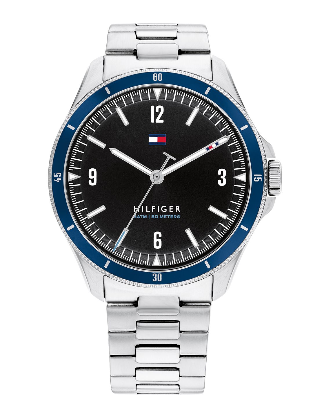 Tommy Hilfiger Tommy Hilfiger Black Dial & Silver Toned Stainless Steel Bracelet Style Watch TH1791901W
