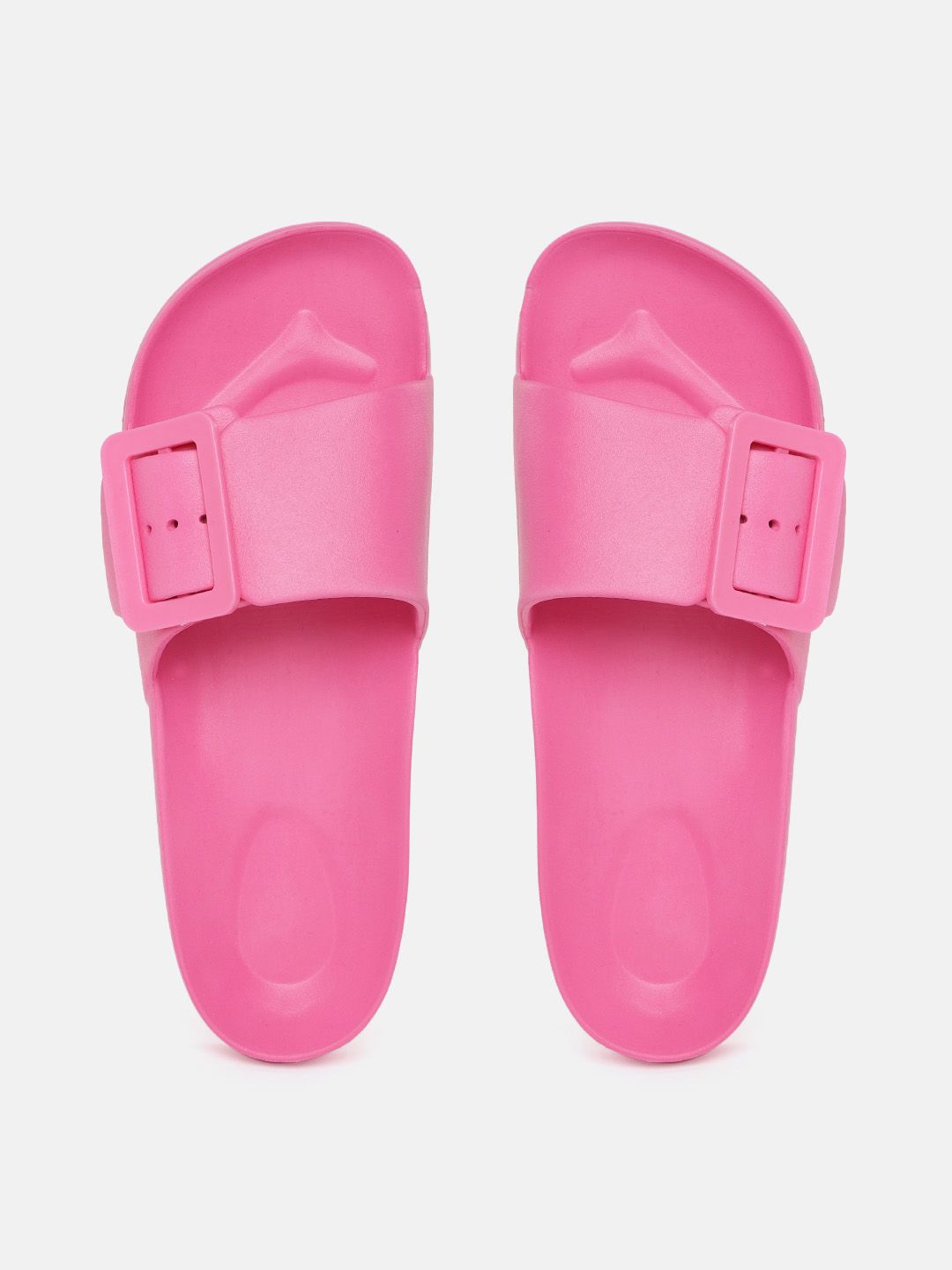 Kook N Keech Women Pink Solid Rubber Sliders Price in India
