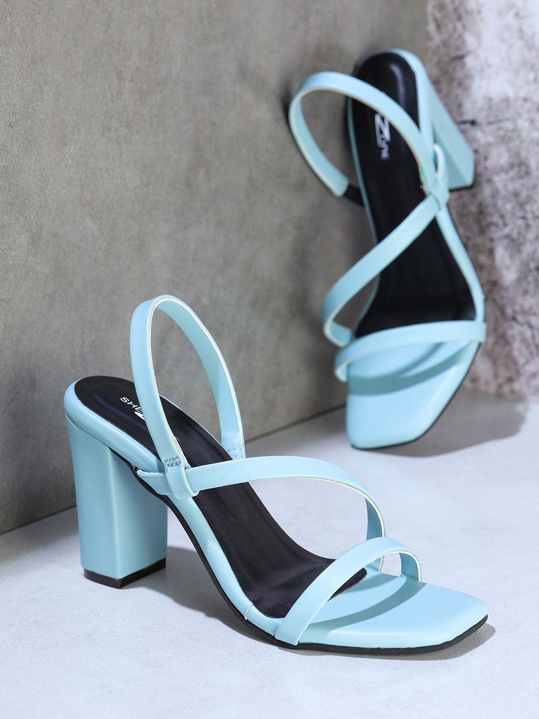 Shezone Blue Block Pumps with Bows Price in India