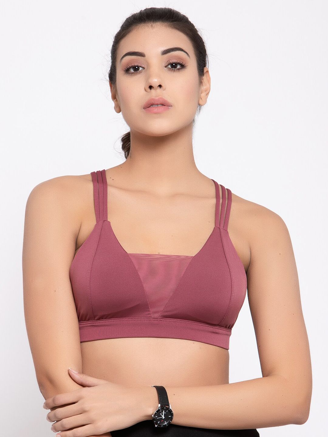 Laceandme Pink Workout Bra Lightly Padded Price in India