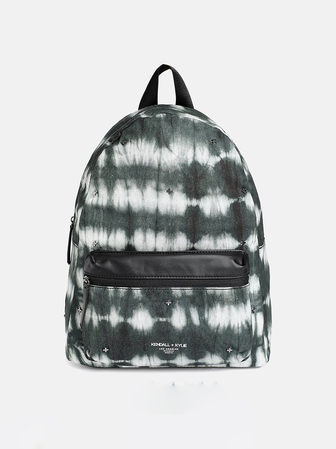 KENDALL & KYLIE Women Black & White Abstract Printed Backpack Price in India