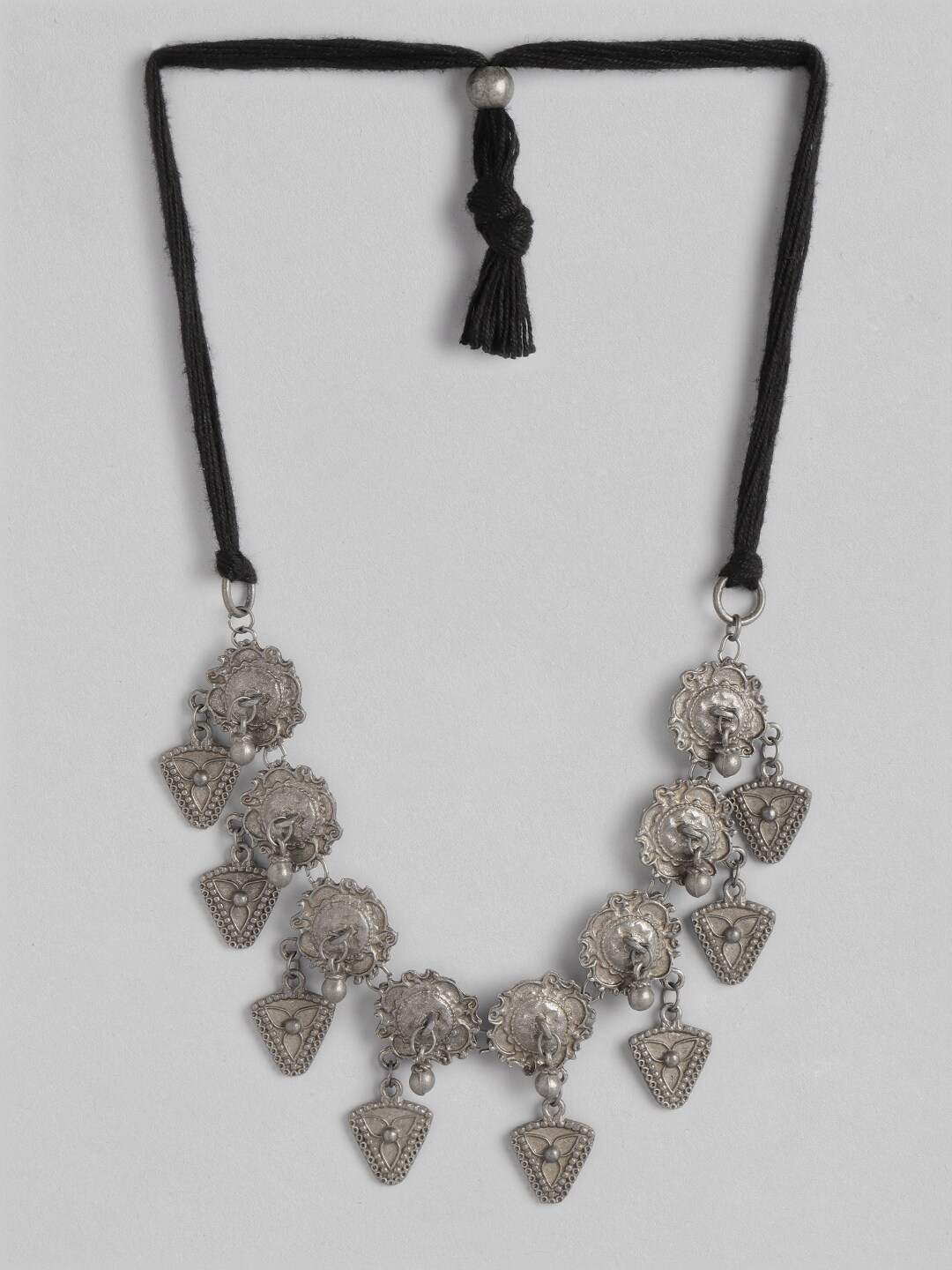 Anouk Silver-Toned Oxidised Necklace Price in India
