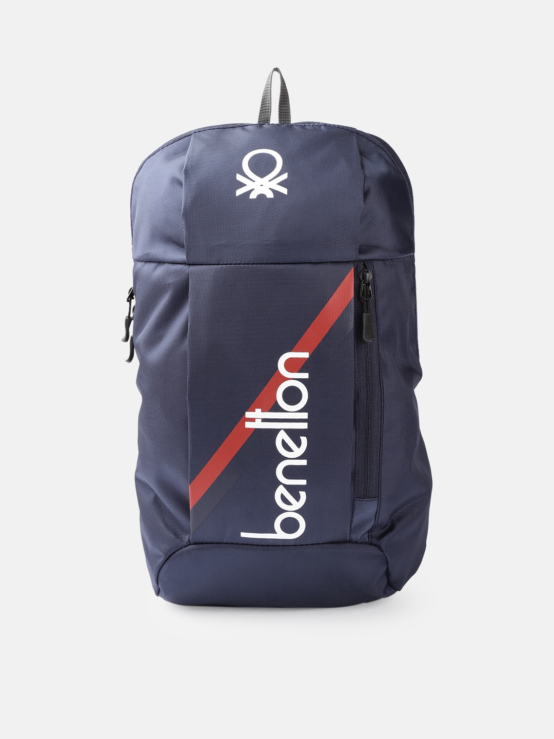 United Colors of Benetton Unisex Navy Blue & White Brand Logo Print Backpack 12 L Price in India