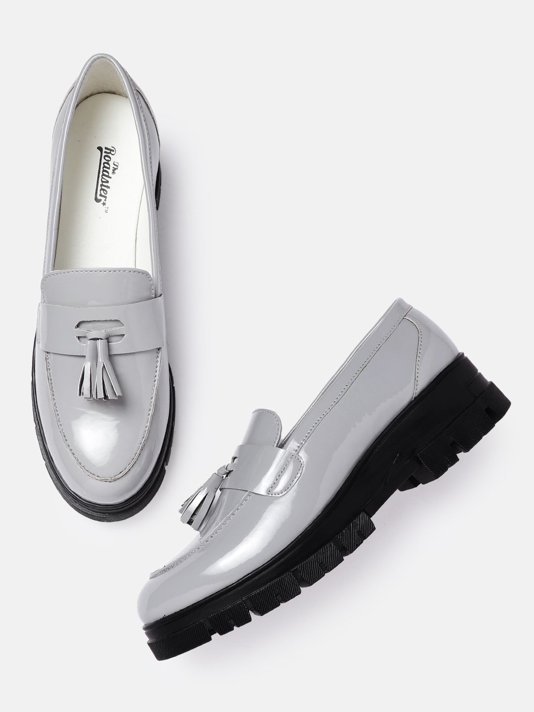 Roadster Women Grey Solid Loafers Price in India