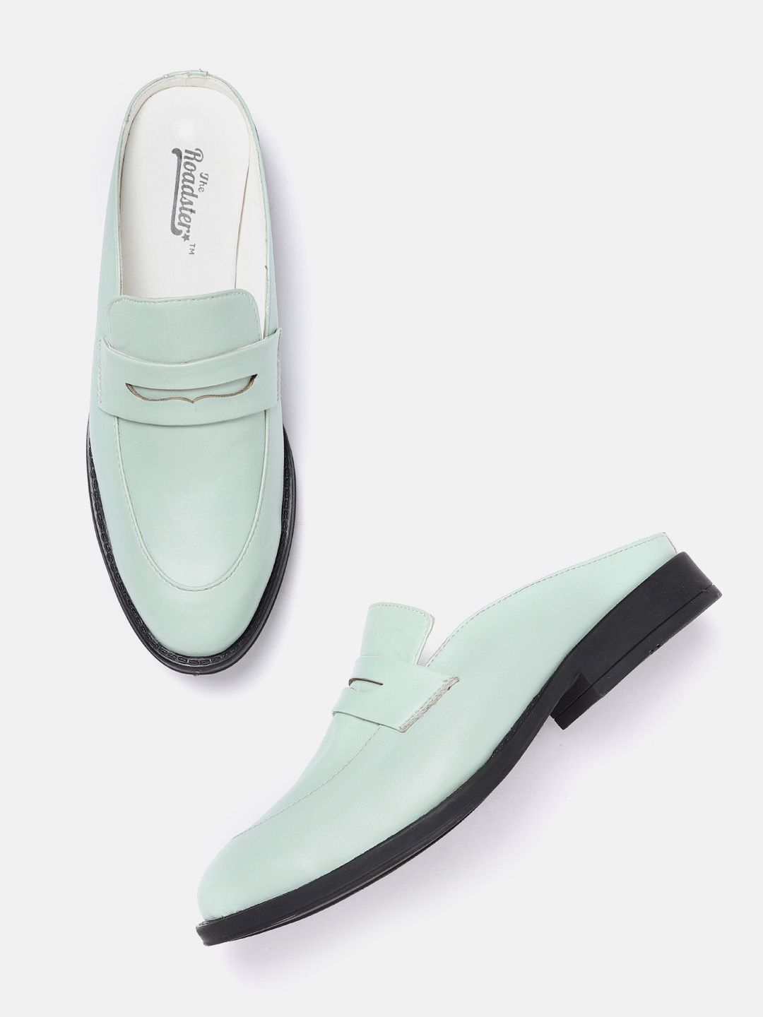 Roadster Women Green Solid Mules Price in India