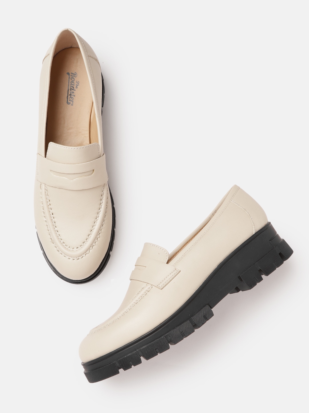 Roadster Women Beige Solid Loafers Price in India