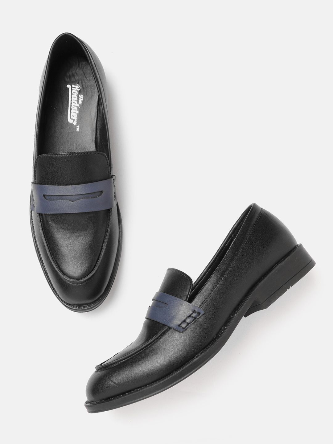 Roadster Women Black Solid Penny Loafers Price in India