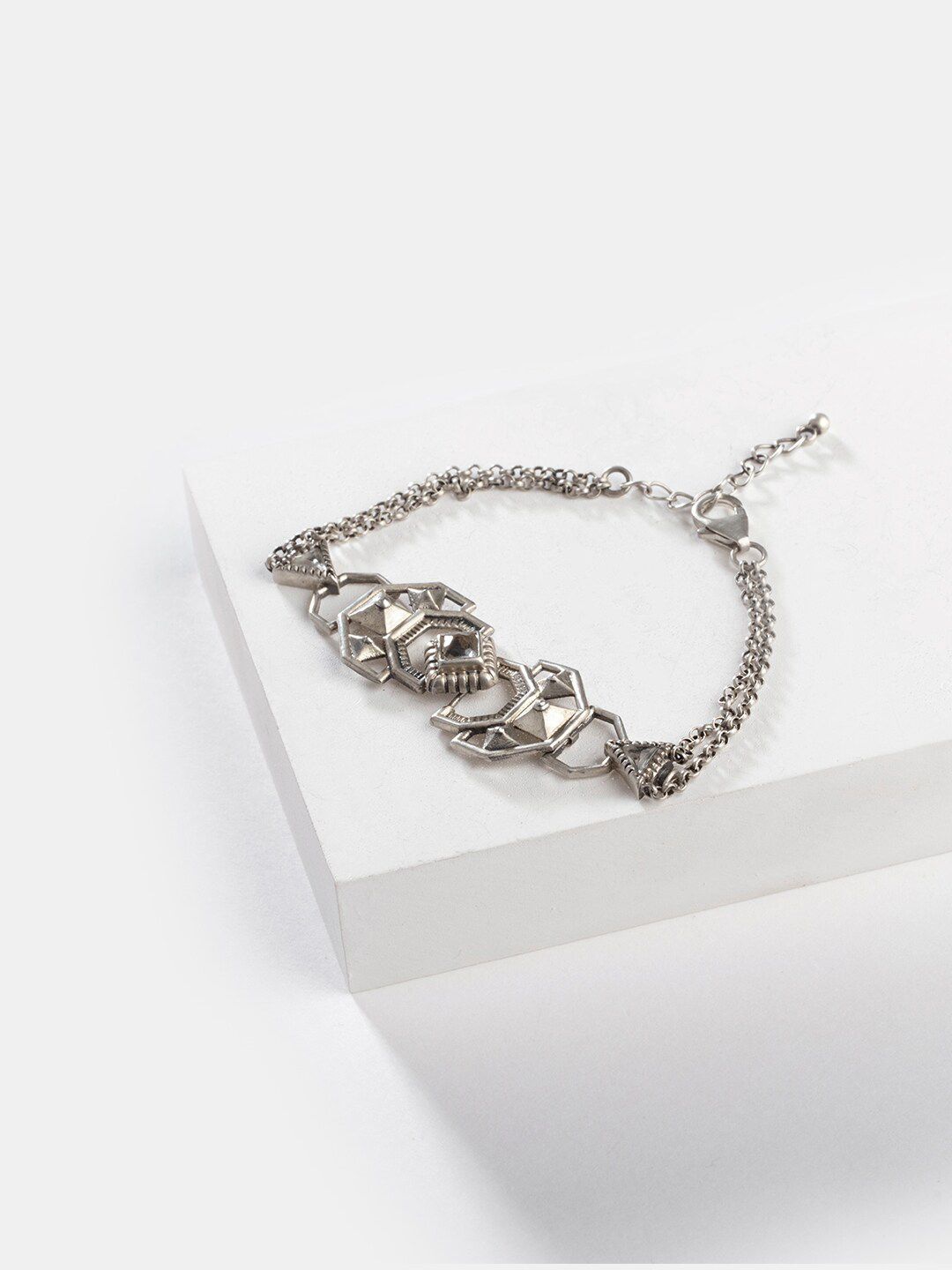 SHAYA Women Silver-Toned Silver Charm Rosalind Bracelet Price in India