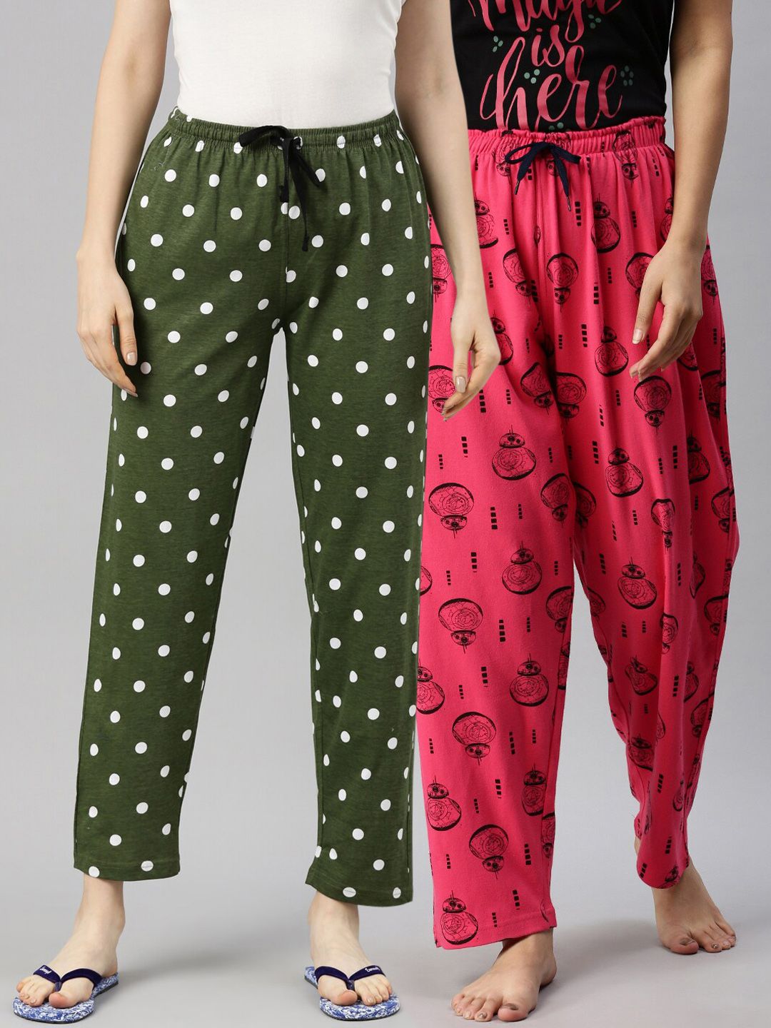 Kryptic Women Pack Of 2 Pure Cotton Lounge Pants Price in India