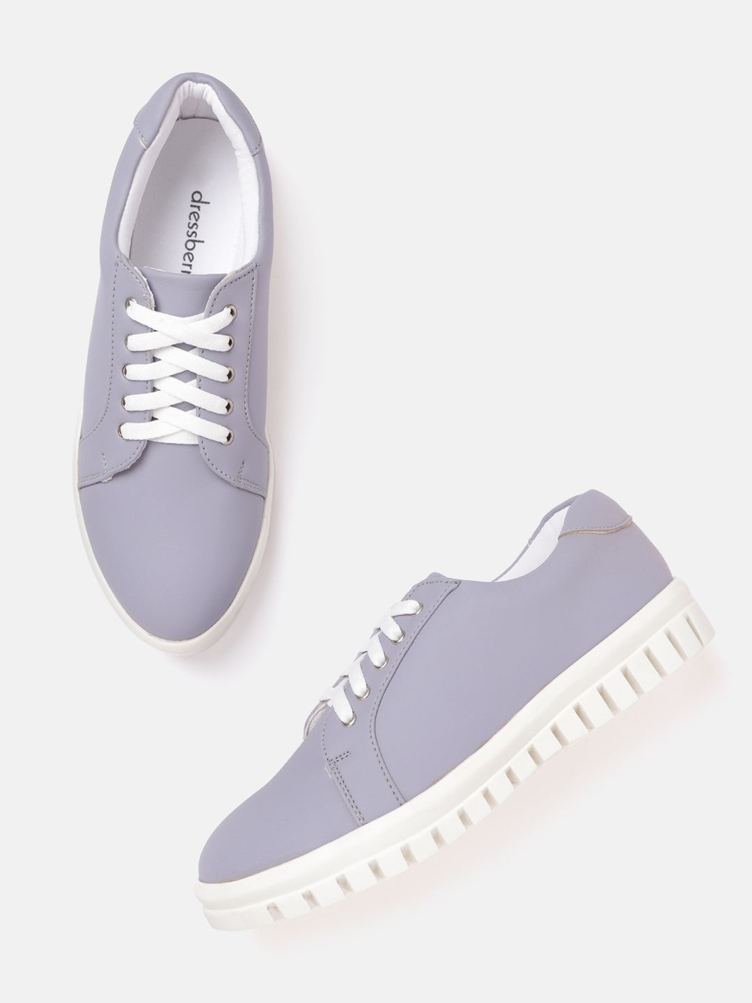 DressBerry Women Lilac Solid Sneakers Price in India