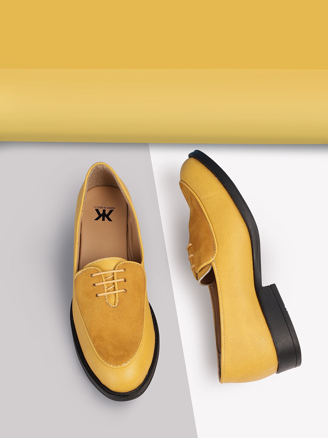 Kook N Keech Women Mustard Yellow Solid Sneakers Price in India