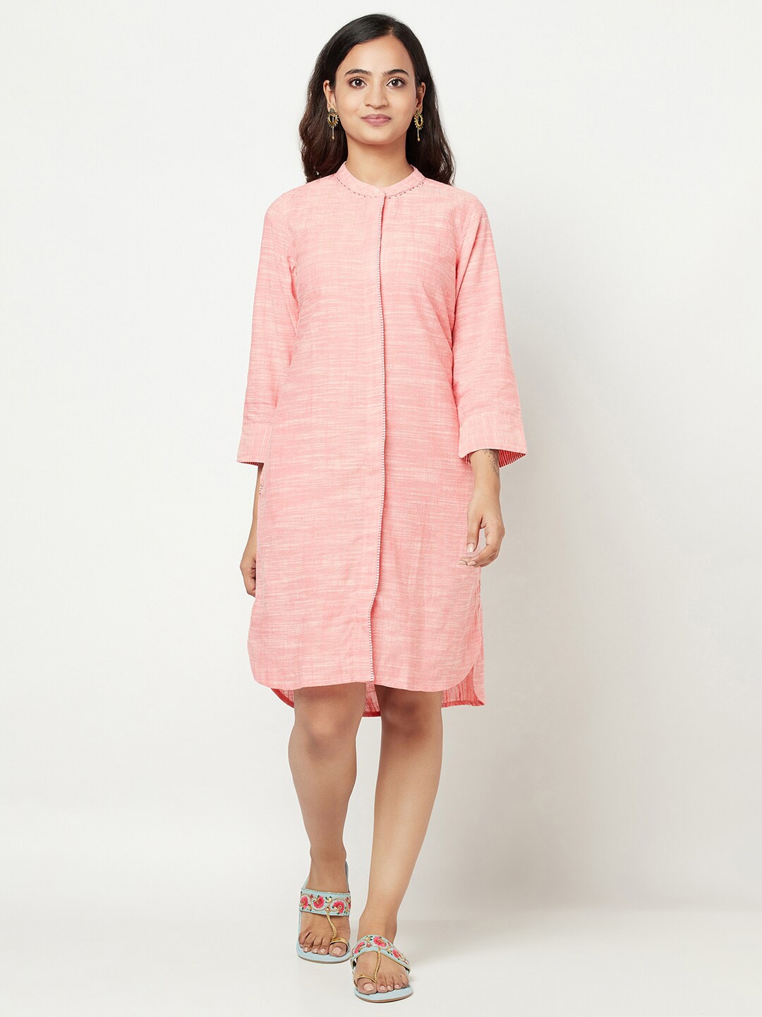 Fabindia Pink Shirt Dress Price in India