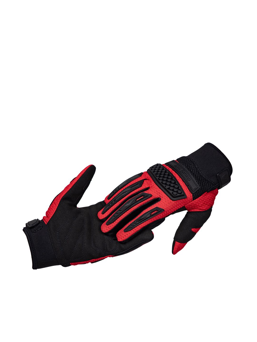 Royal Enfield Unisex Red & Black Colourblocked Leather Gloves Price in India