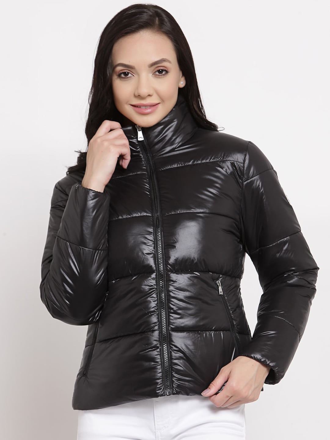 Mode by Red Tape Women Black Padded Jacket Price in India