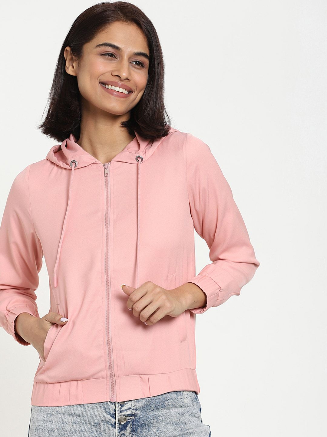 Bewakoof Women Pink Bomber Jacket Price in India