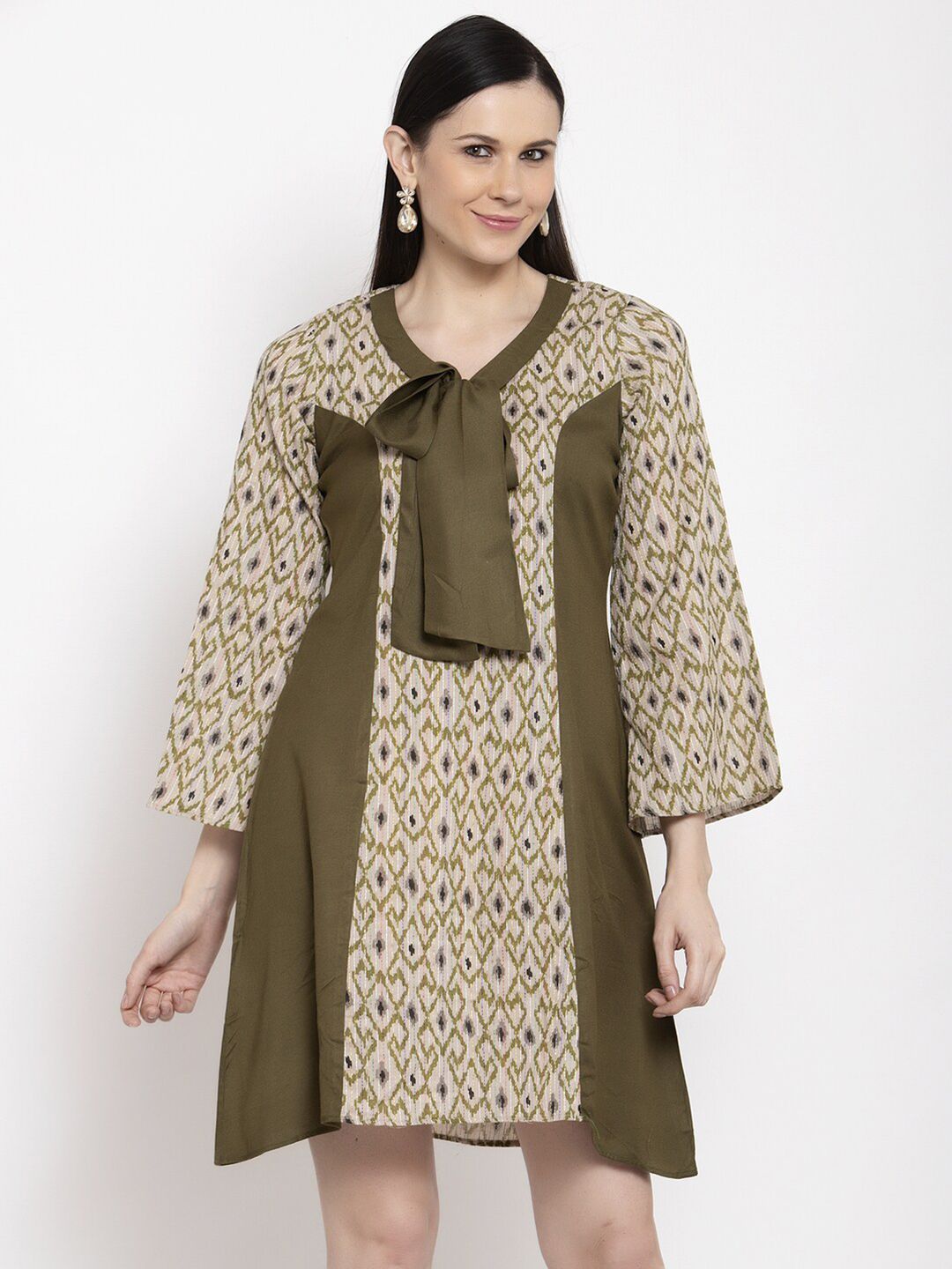 DUGRI BE THE ONE Green A-Line Maxi Dress Price in India