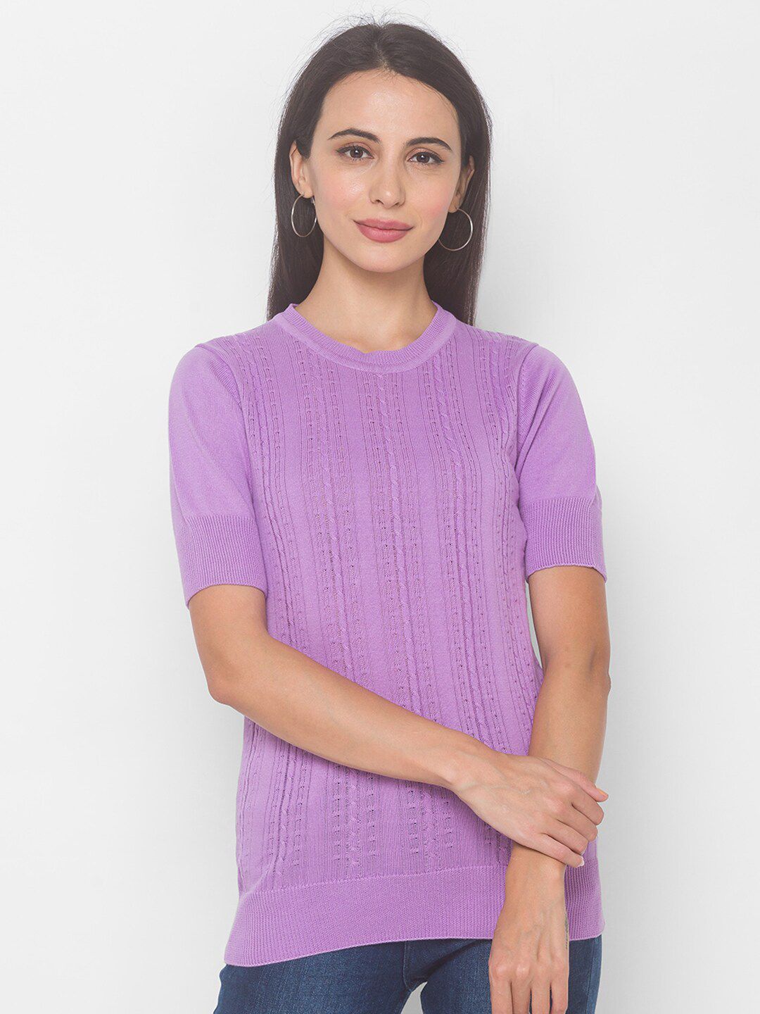 Globus Women Lavender Pullover Sweater Price in India