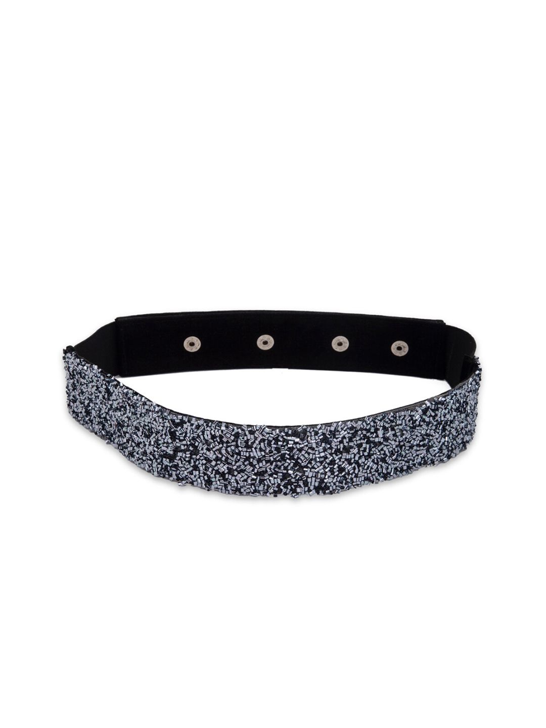 DEEBACO Women Silver Embellished Elasticated Belt Price in India